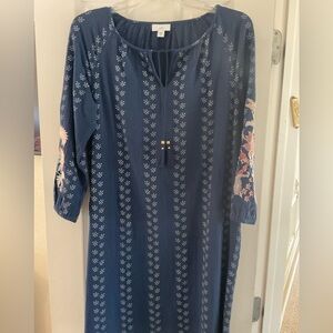 J.Jill Boho Style Embroidered Dress
